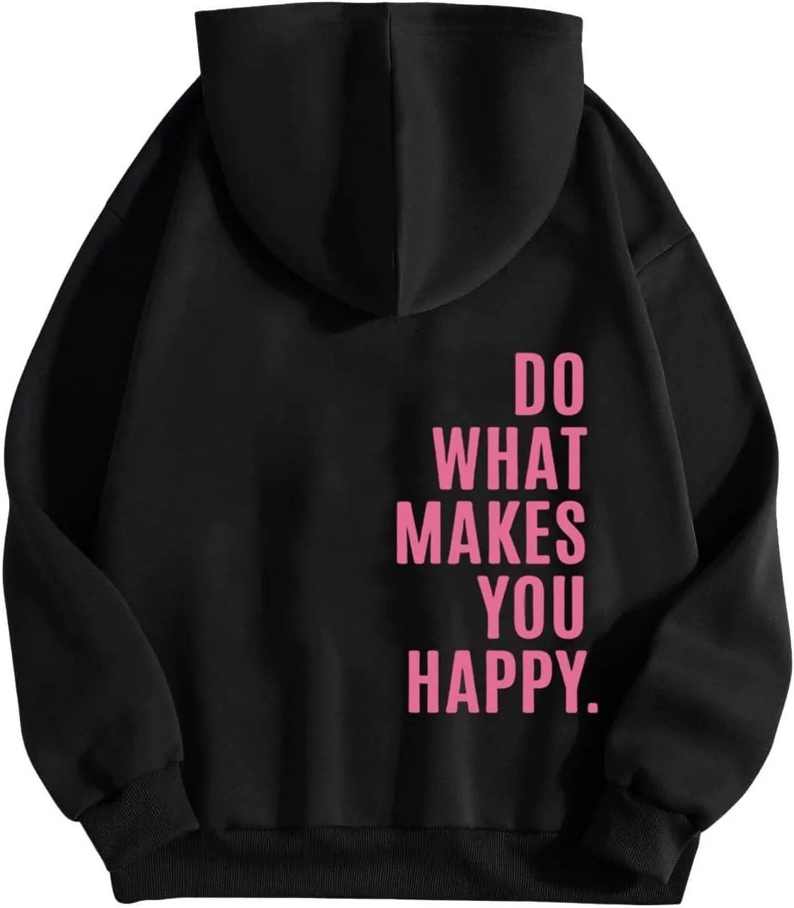 YUHGODO Women Oversized Hoodie Long Sleeve Letter Print Casual Drawstring Cute Preppy Pullover Sweatshirts for Teen Girls