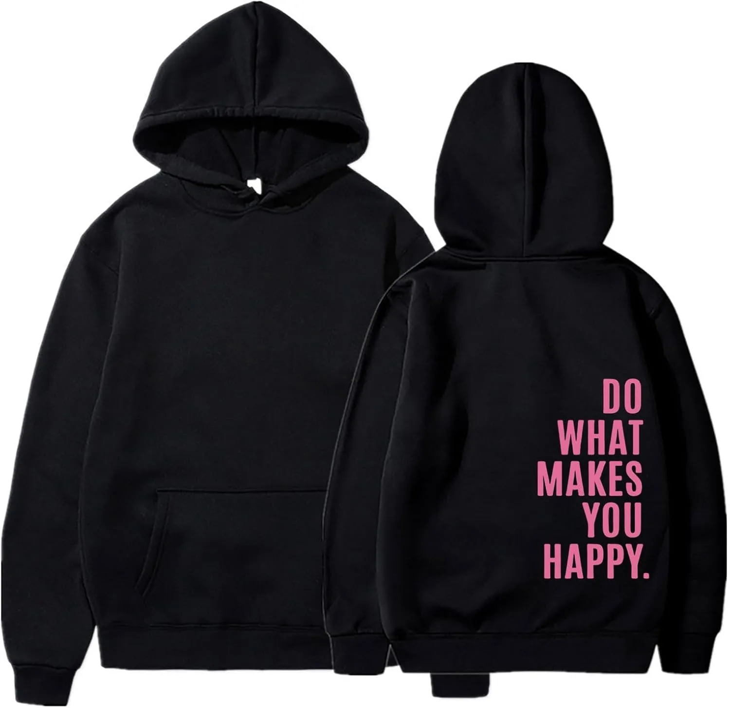 YUHGODO Women Oversized Hoodie Long Sleeve Letter Print Casual Drawstring Cute Preppy Pullover Sweatshirts for Teen Girls