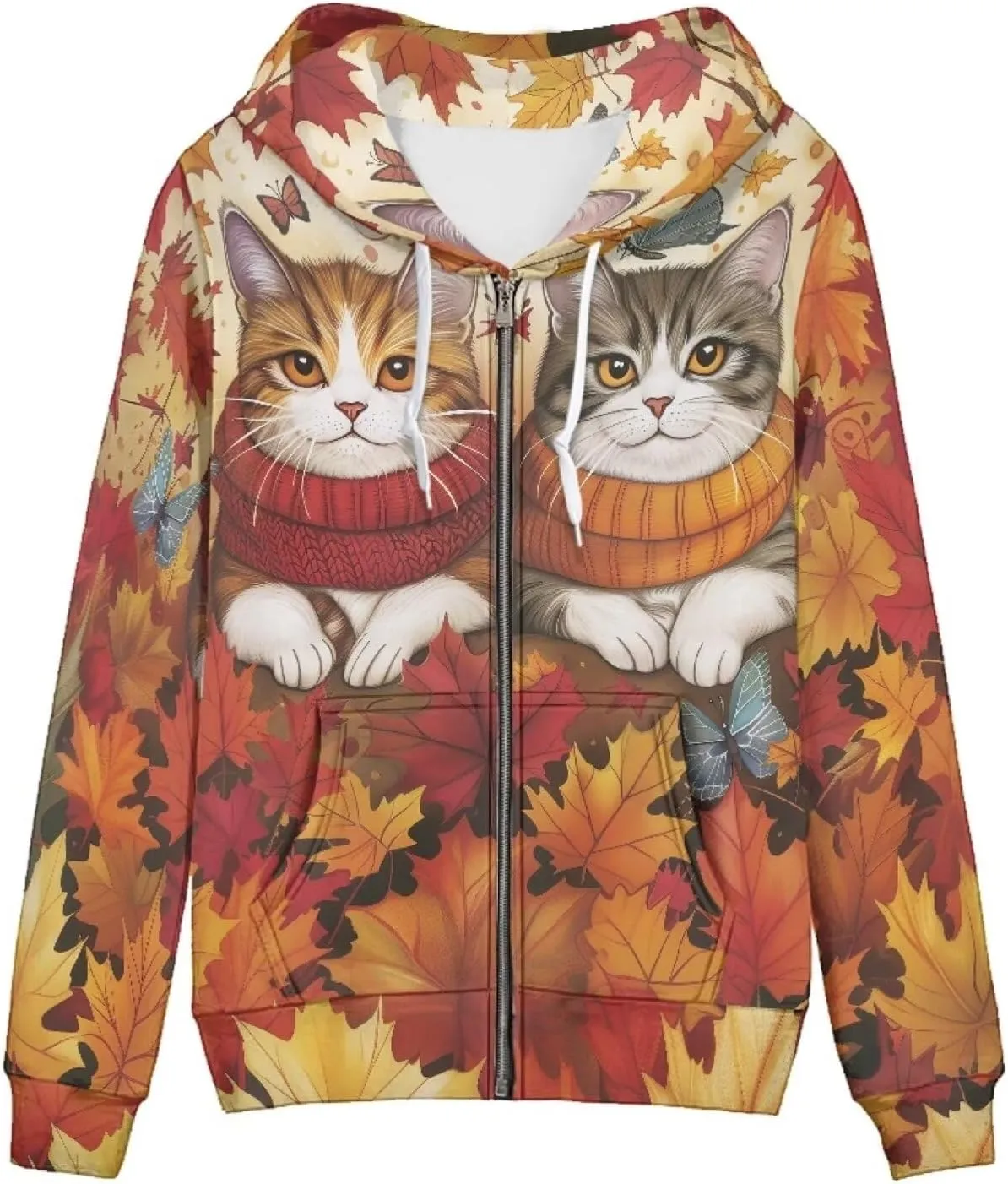 Zip Up Hoodie with Pocket Womens Hoodies for Fall Spring Streetwear Long Sleeve Tops