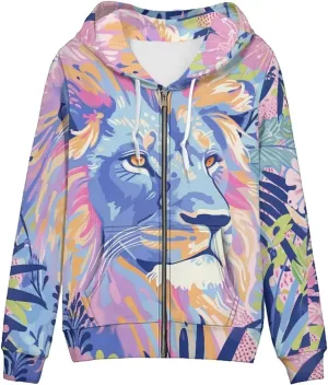 Zip Up Hoodie with Pocket Womens Hoodies for Fall Spring Streetwear Long Sleeve Tops