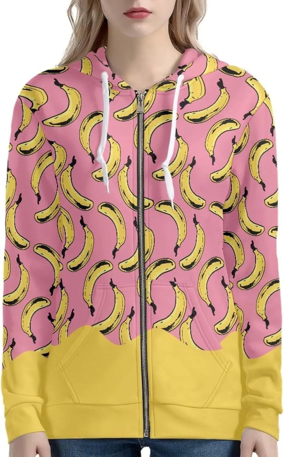Zip Up Hoodie with Pocket Womens Hoodies for Fall Spring Streetwear Long Sleeve Tops