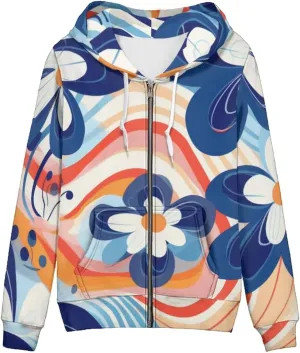 Zip Up Hoodie with Pocket Womens Hoodies for Fall Spring Streetwear Long Sleeve Tops