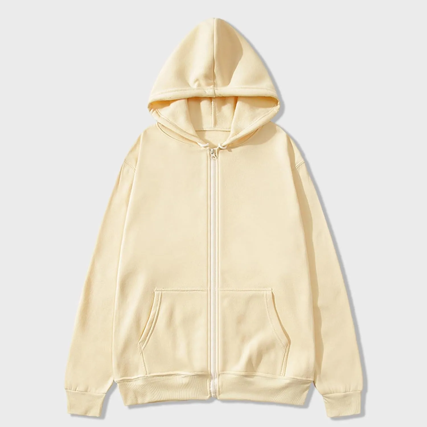 Zip Up Hoodie Women Long Sleeve Oversized Fleece Sweatshirt Comfy Fall Fashion Hooded Jackets Pullover with Pocket