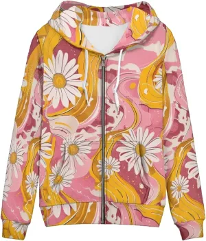 Zip Up Hoodies Women Oversize Hooded Sweatshirt with Pockets Long Sleeve Zipper Tops for Women Pullover Coat