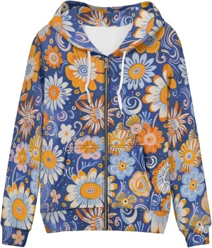 Zip Up Hoodies Women Oversize Hooded Sweatshirt with Pockets Long Sleeve Zipper Tops for Women Pullover Coat