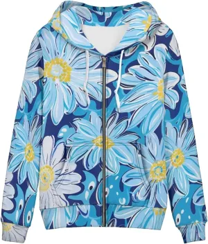Zip Up Hoodies Women Oversize Hooded Sweatshirt with Pockets Long Sleeve Zipper Tops for Women Pullover Coat
