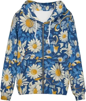 Zip Up Hoodies Women Oversize Hooded Sweatshirt with Pockets Long Sleeve Zipper Tops for Women Pullover Coat
