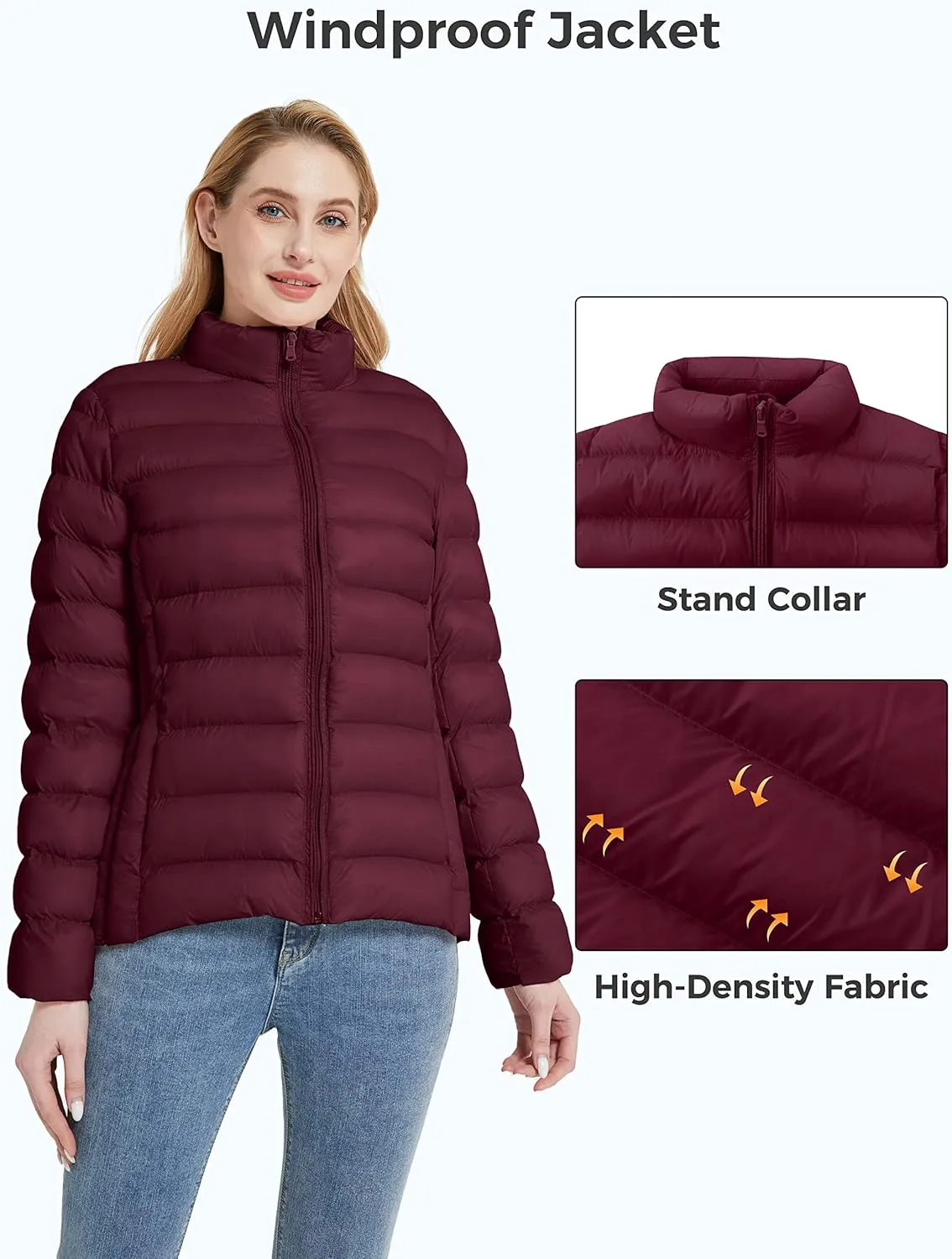 ZSHOW Women's Packable Puffer Jacket Windproof Lightweight Winter Coat
