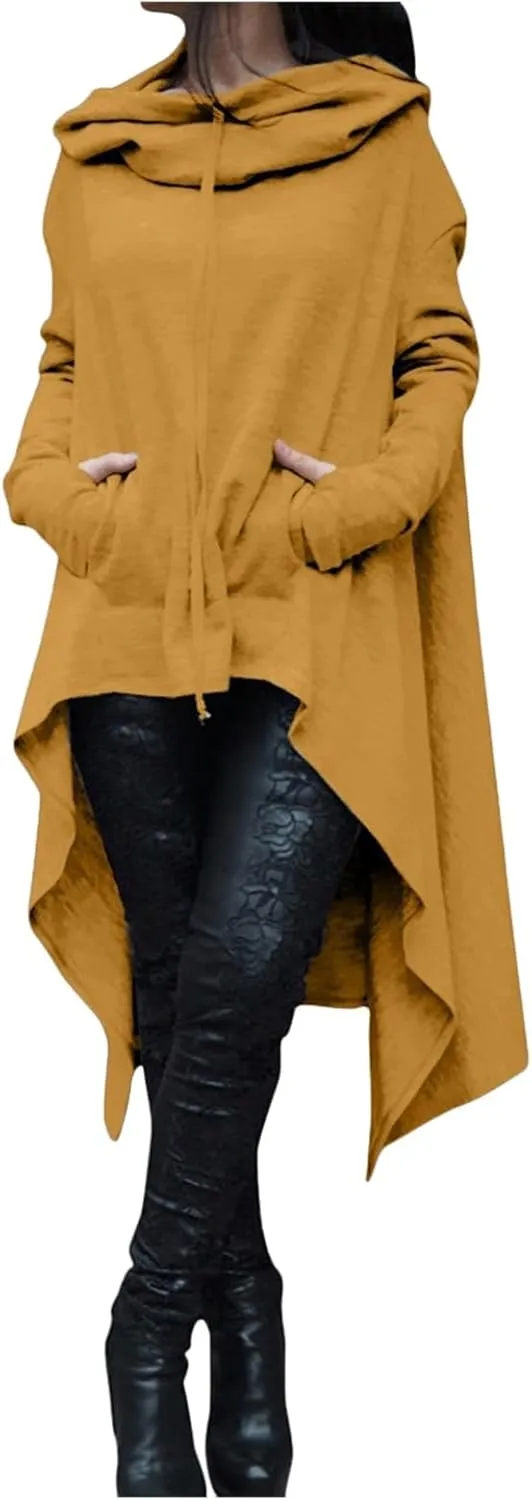 ZWRXW Women Pullover Hoodies Sweatshirt Long Sleeve Oversize Top Shirt Dress