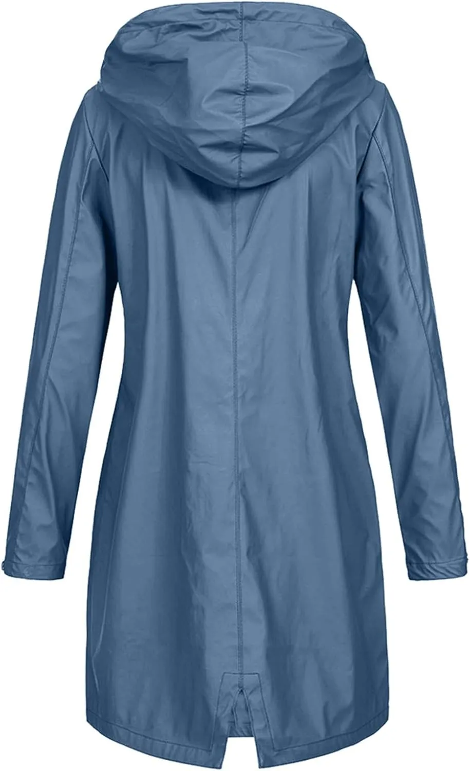 ZYXTIM Women's Oversize Raincoat Waterproof Lightweight Hooded Rain Jacket Loose Warm Winderbreaker Rain Slicker Trench Coat